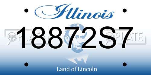18872S7 Illinois License Plate