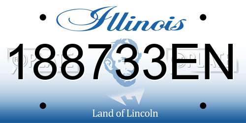 188733EN Illinois License Plate