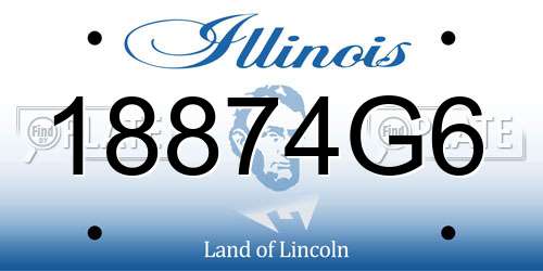 18874G6 Illinois License Plate