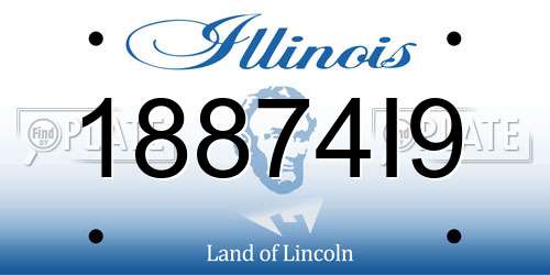 18874I9 Illinois License Plate