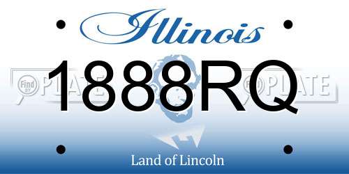 1888RQ Illinois License Plate