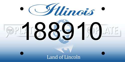 188910 Illinois License Plate