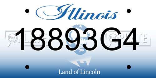 18893G4 Illinois License Plate