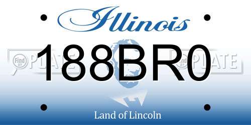 188BR0 Illinois License Plate