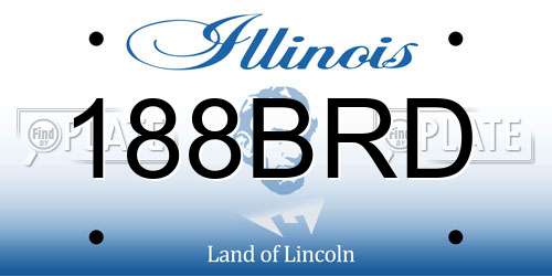 188BRD Illinois License Plate