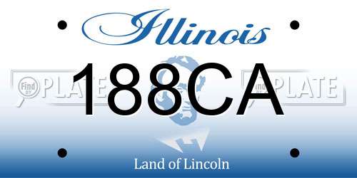 188CA Illinois License Plate