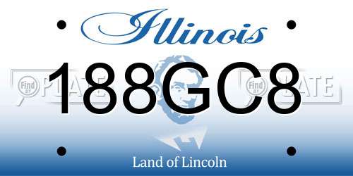 188GC8 Illinois License Plate