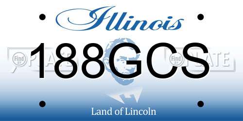188GCS Illinois License Plate