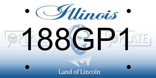 188GP1 Illinois License Plate