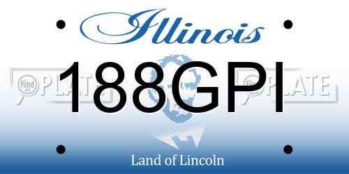 188GPI Illinois License Plate