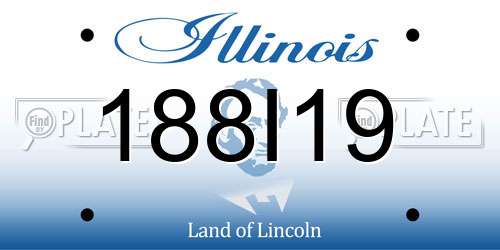 188I19 Illinois License Plate