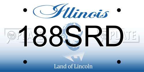 188SRD Illinois License Plate