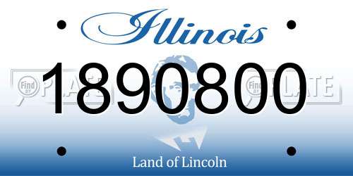 1890800 Illinois License Plate