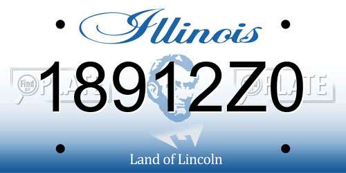 18912Z0 Illinois License Plate