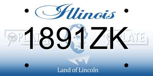 1891ZK Illinois License Plate