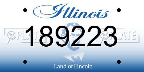 189223 Illinois License Plate