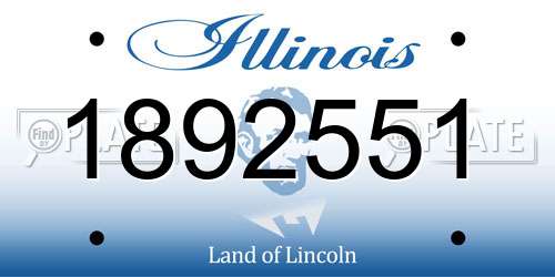 1892551 Illinois License Plate