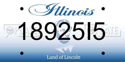 18925I5 Illinois License Plate
