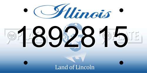 1892815 Illinois License Plate