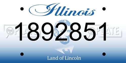 1892851 Illinois License Plate