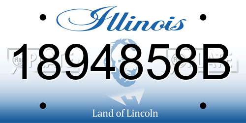 1894858B Illinois License Plate