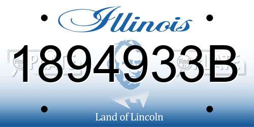 1894933B Illinois License Plate