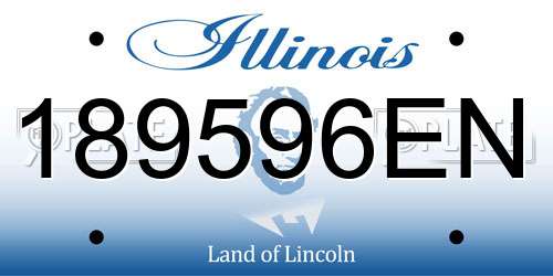 189596EN Illinois License Plate