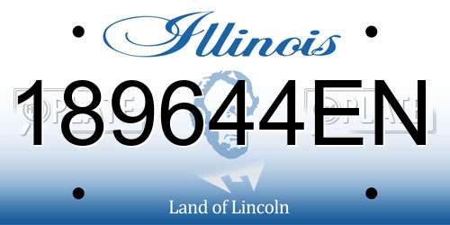 189644EN Illinois License Plate