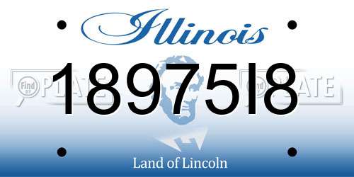 18975I8 Illinois License Plate