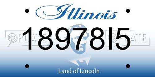 18978I5 Illinois License Plate