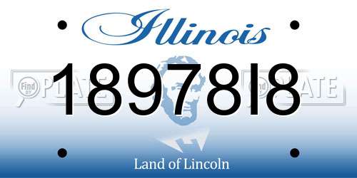 18978I8 Illinois License Plate