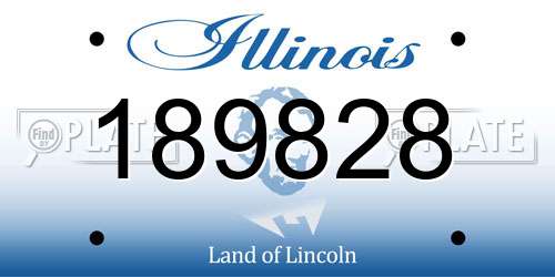 189828 Illinois License Plate