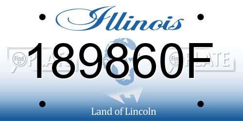 189860F Illinois License Plate