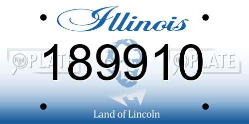 189910 Illinois License Plate