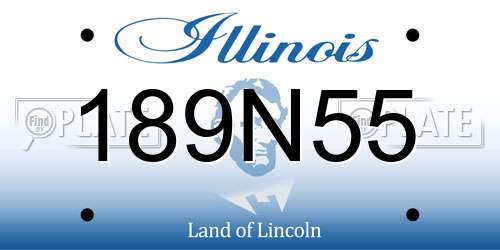 189N55 Illinois License Plate