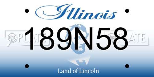 189N58 Illinois License Plate