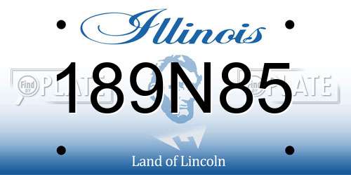 189N85 Illinois License Plate