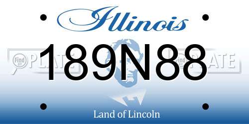 189N88 Illinois License Plate