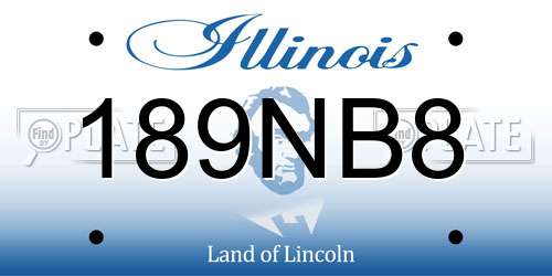 189NB8 Illinois License Plate