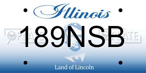 189NSB Illinois License Plate