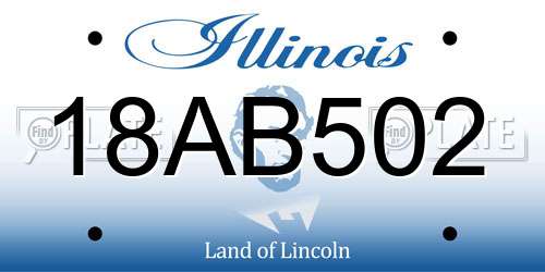 18AB502 Illinois License Plate