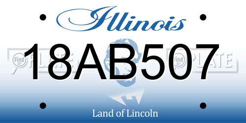 18AB507 Illinois License Plate