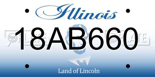 18AB660 Illinois License Plate
