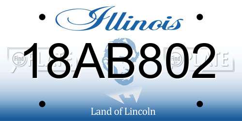 18AB802 Illinois License Plate