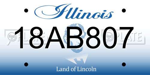 18AB807 Illinois License Plate