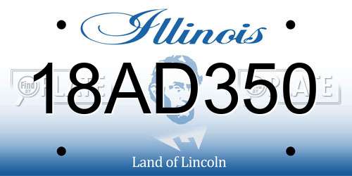 18AD350 Illinois License Plate