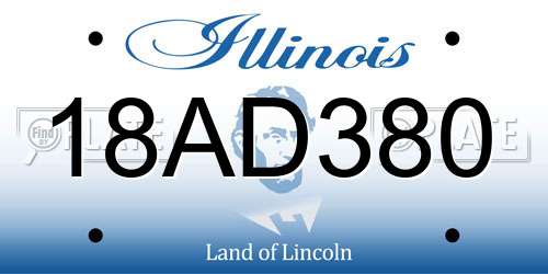 18AD380 Illinois License Plate