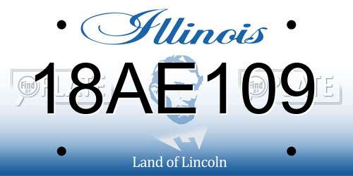 18AE109 Illinois License Plate