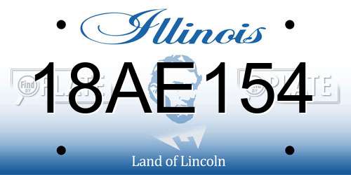 18AE154 Illinois License Plate