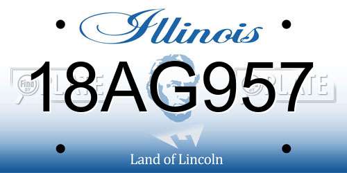18AG957 Illinois License Plate